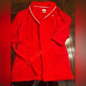 Victorias Secret Red Valentines Plush Fluffy Cozy Bath Robe Size Medium Y2K